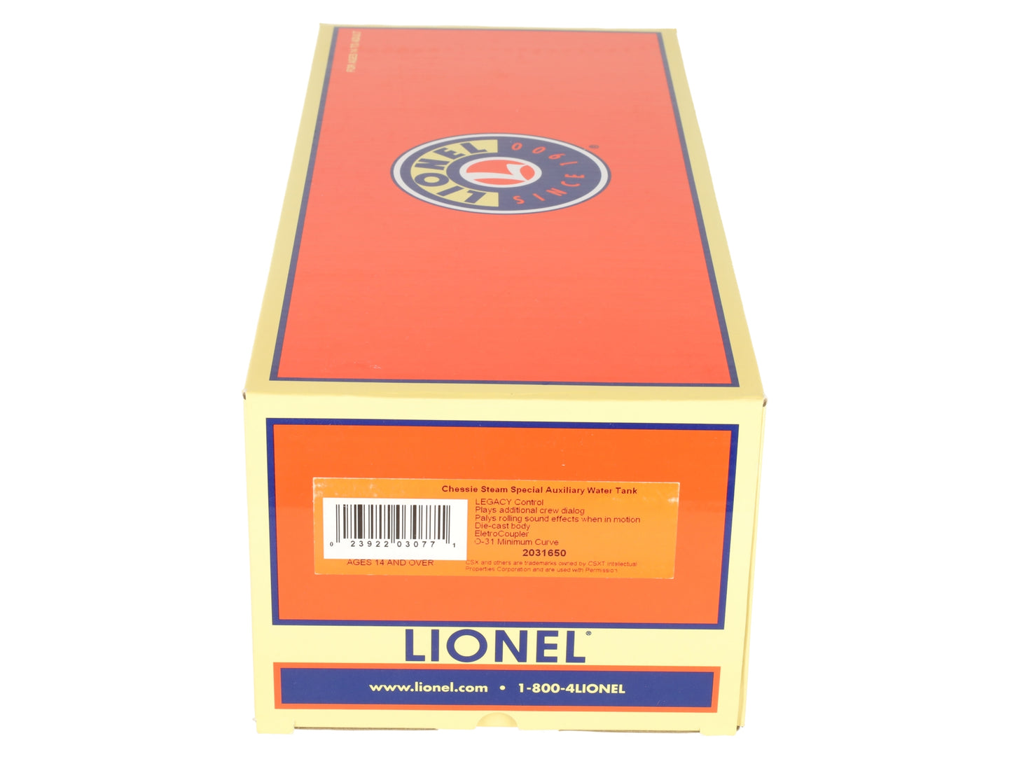 Lionel 2031650 O Chessie Special Auxiliary Water Tank #2101-A EX/Box