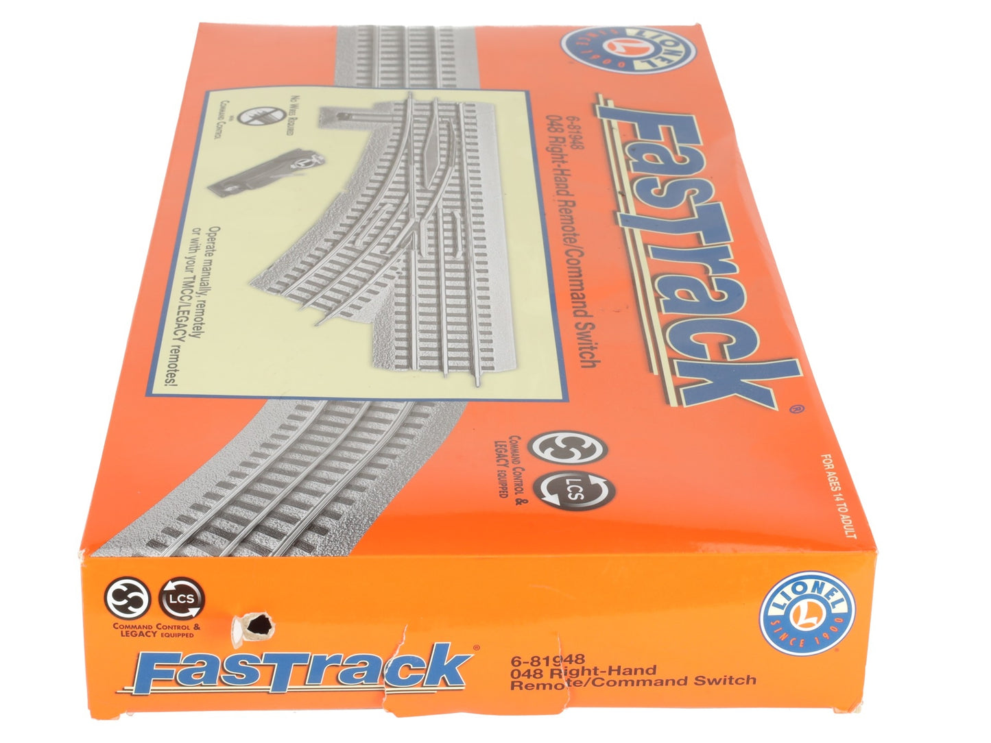 Lionel 6-81948 O Gauge O48 FasTrack Remote Right Hand Switch Turnout EX/Box