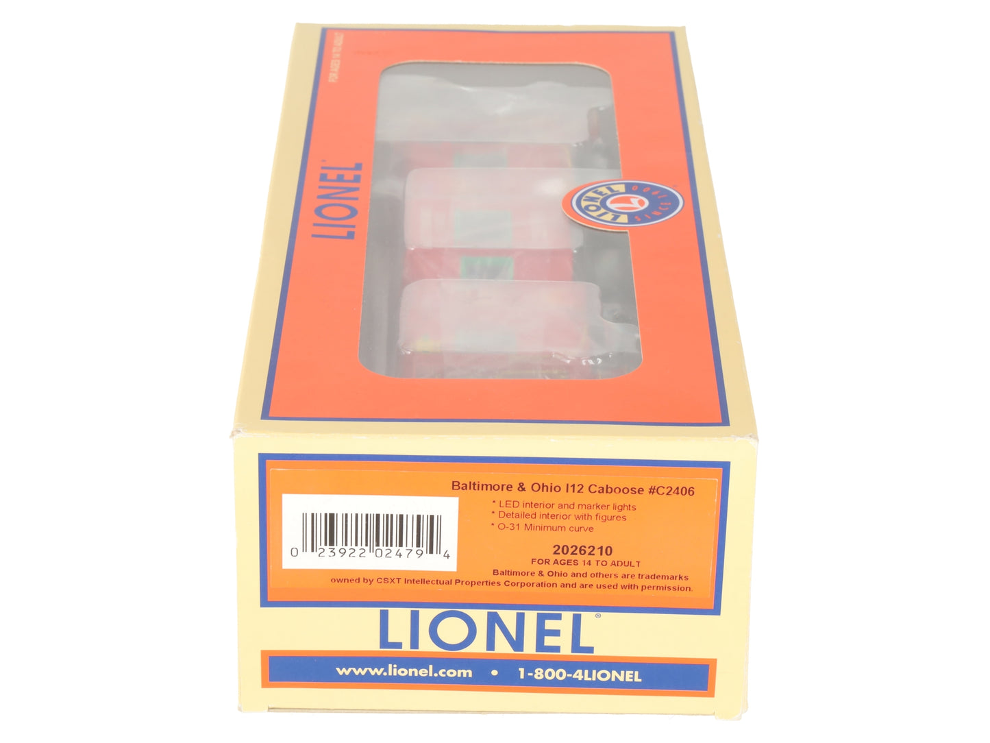 Lionel 2026210 O Gauge Baltimore & Ohio I12 Caboose #C2406/Box