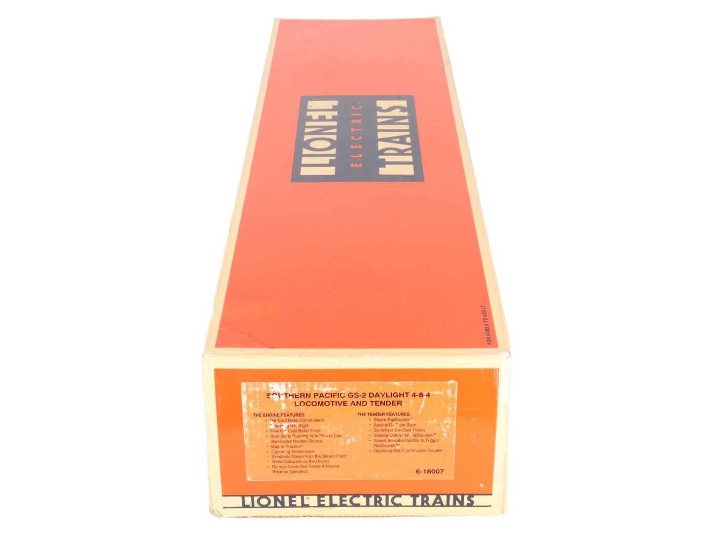 Lionel 6-18007 O Gauge SP Daylight 4-8-4 Steam Locomotive & Tender #4410 w/RS LN/Box