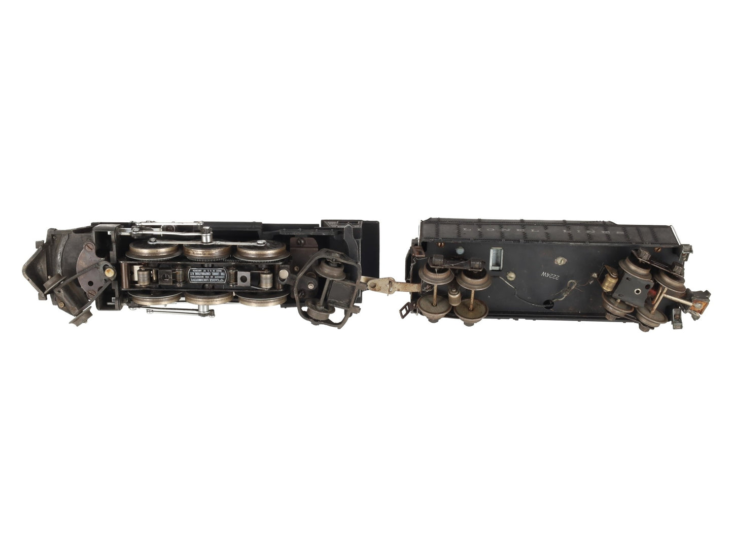 Lionel 224E Vintage O Diecast 2-6-2 Steam Locomotive & Tender 2224W VG