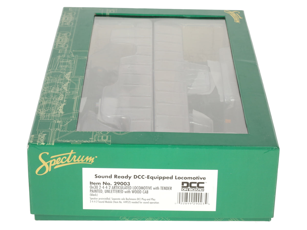 Bachmann 29003 On30 Painted & Unlettered 2-4-4-2 Wood Cab w/DCC (Black,Graphite) EX/Box