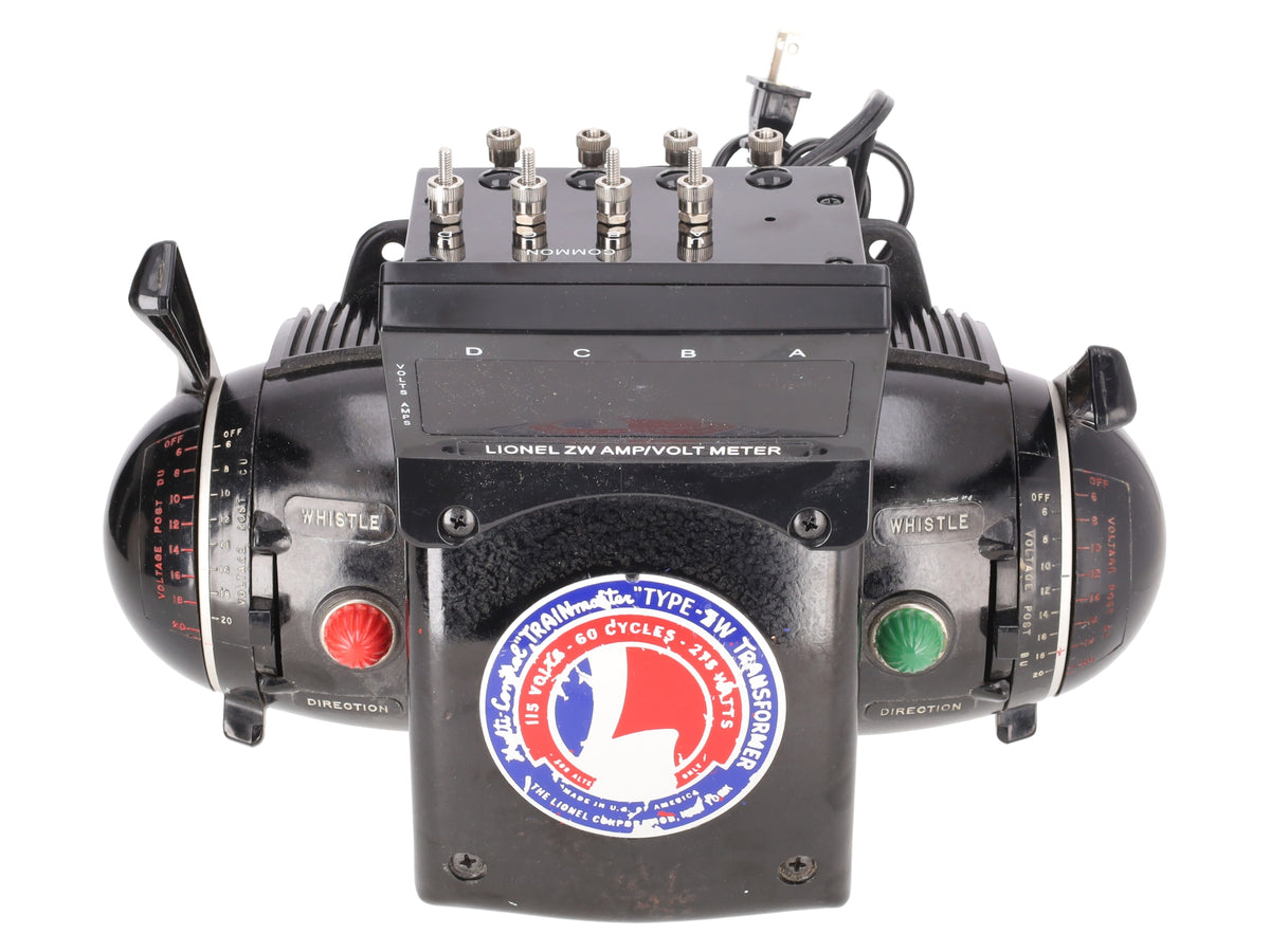 Lionel ZW & 6-14077 O Trainmaster 275 Watt Transformer with Whistle & Amp Meter VG