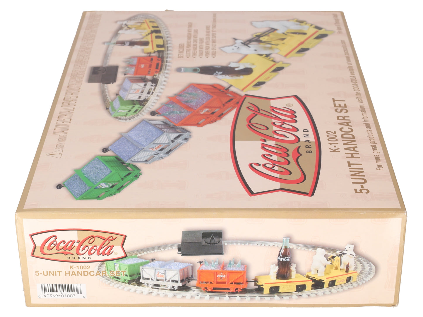 K-Line K1002 Coca-Cola O Gauge Handcar Freight Train Set LN/Box