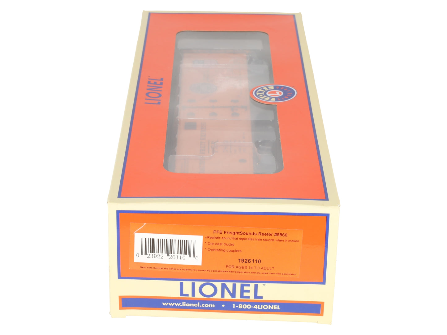 Lionel 1926110 O Pacific Fruit Express Freightsounds Reefers #5860 LN/Box