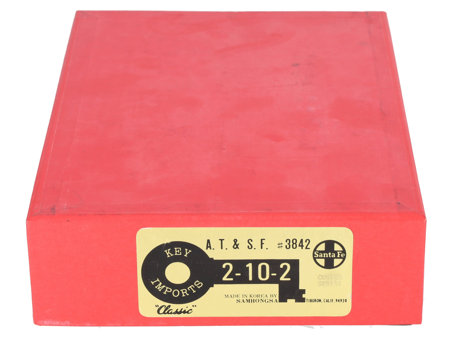Key Imports HO BRASS ATSF 2-10-2 Steam Locomotive & Tender #3842 - Painted EX/Box