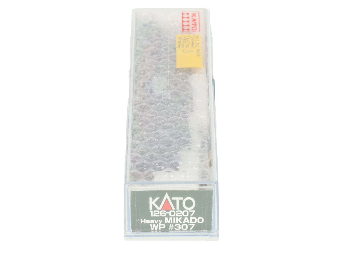 Kato 126-0207 N Scale WP Heavy Mikado Steam Locomotive & Tender w/DCC/Sound #307 EX/Box