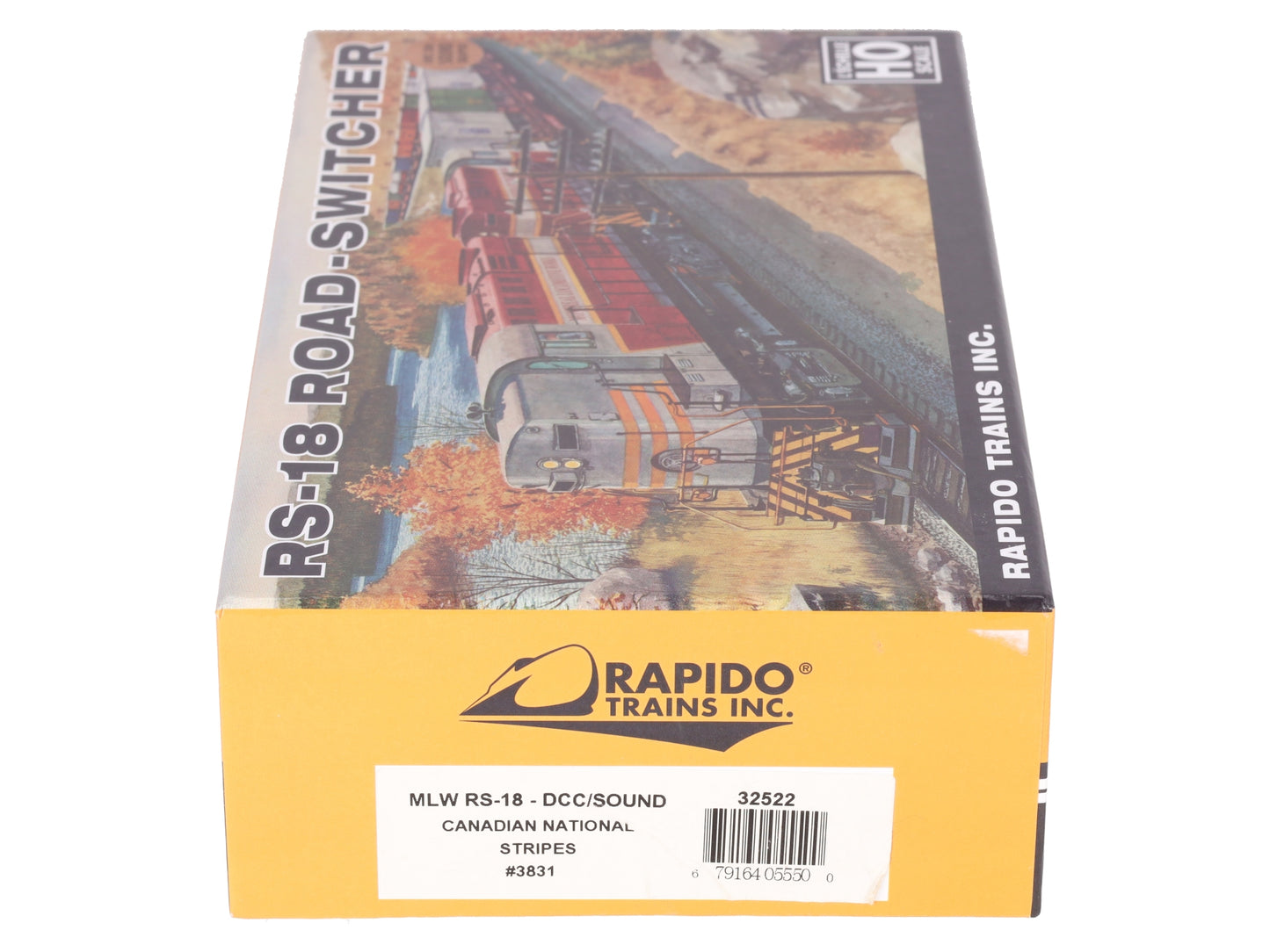 Rapido Trains 32522 HO Canadian National MLW RS-18 Diesel Loco Sound #3831 EX/Box