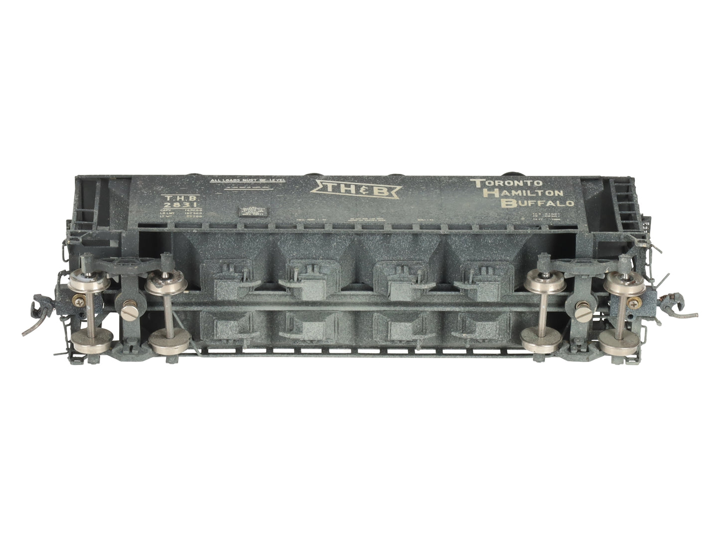Overland 3219 HO BRASS TH&B Slab Side Covered Hopper - painted