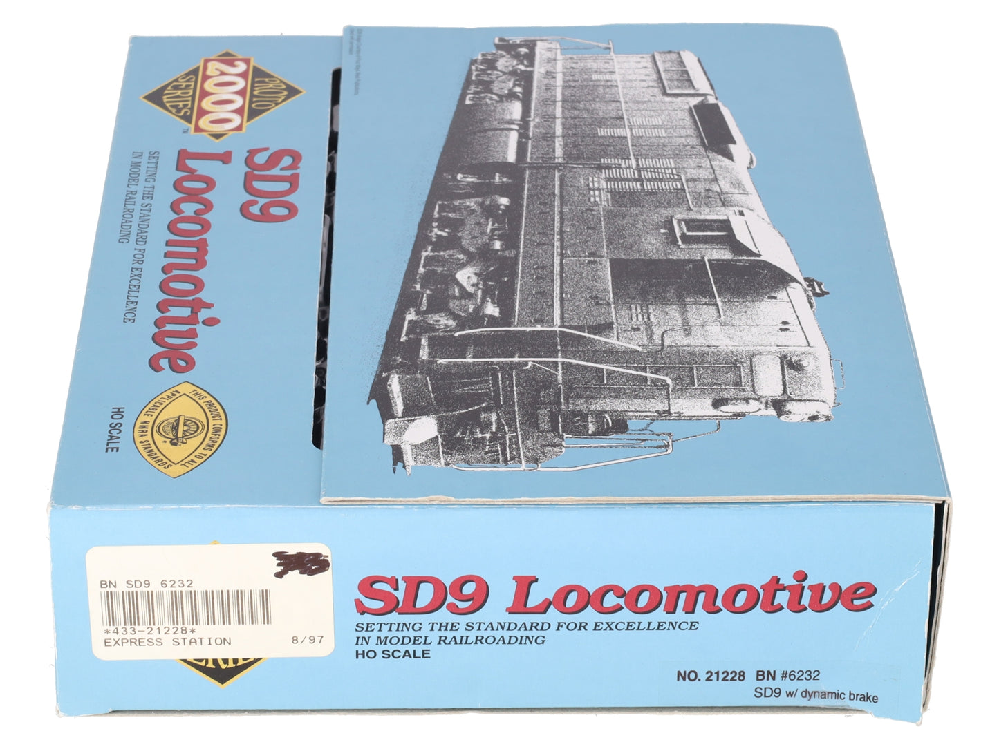 Proto 2000 21228 HO Scale BN SD9 Diesel Locomotive w/Dynamic Brakes #6232 LN/Box