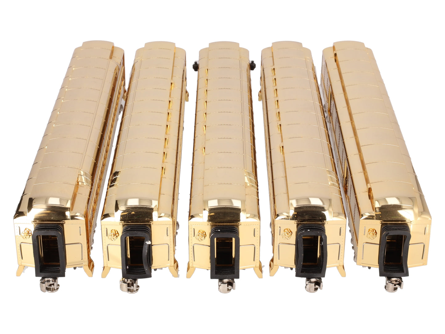 MTH 20-4029 O Gauge NYC Gold Plated 70' Madison Passenger Car Set EX