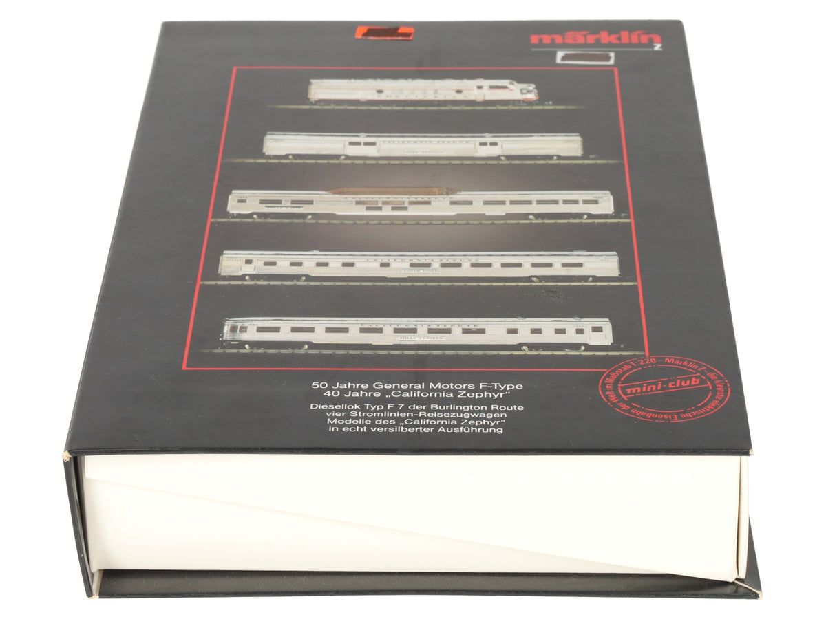 Marklin 8189 Z Scale California Zephyr 50th Anniversary Silver-Plate Train Set EX/Box