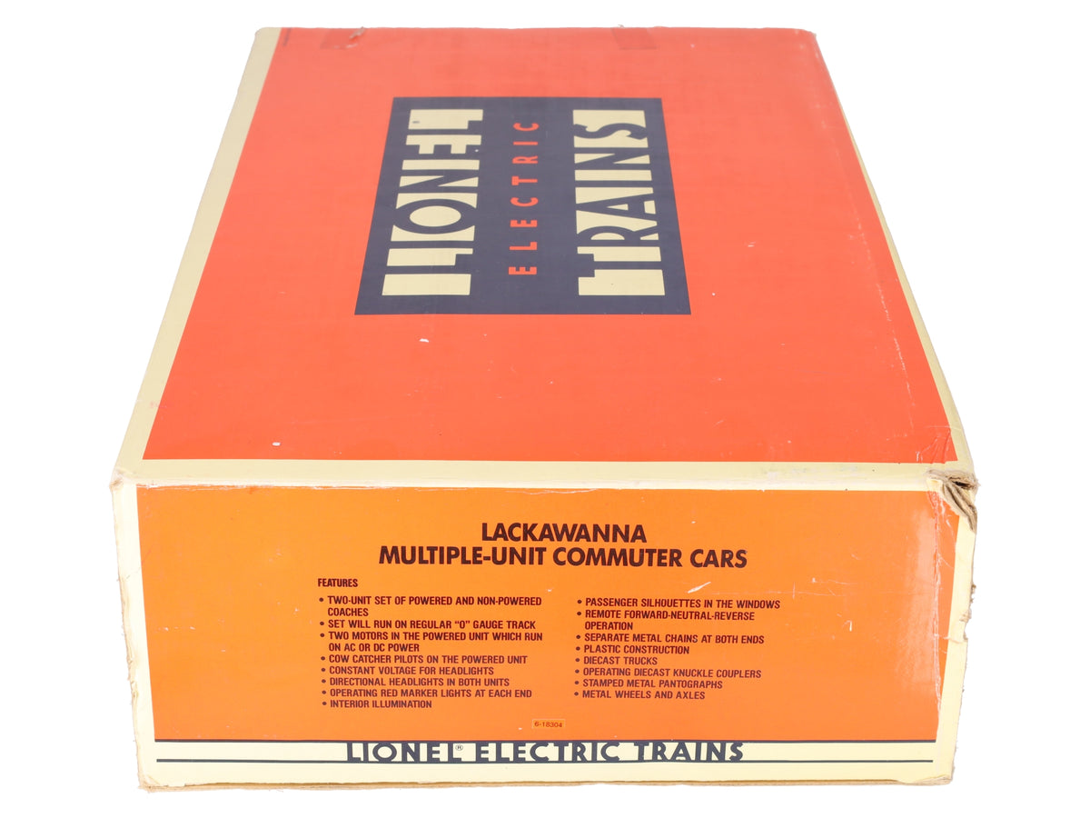 Lionel 6-18304 O Gauge Lackawanna Multiple-Unit Powered Commuter Cars Set EX/Box
