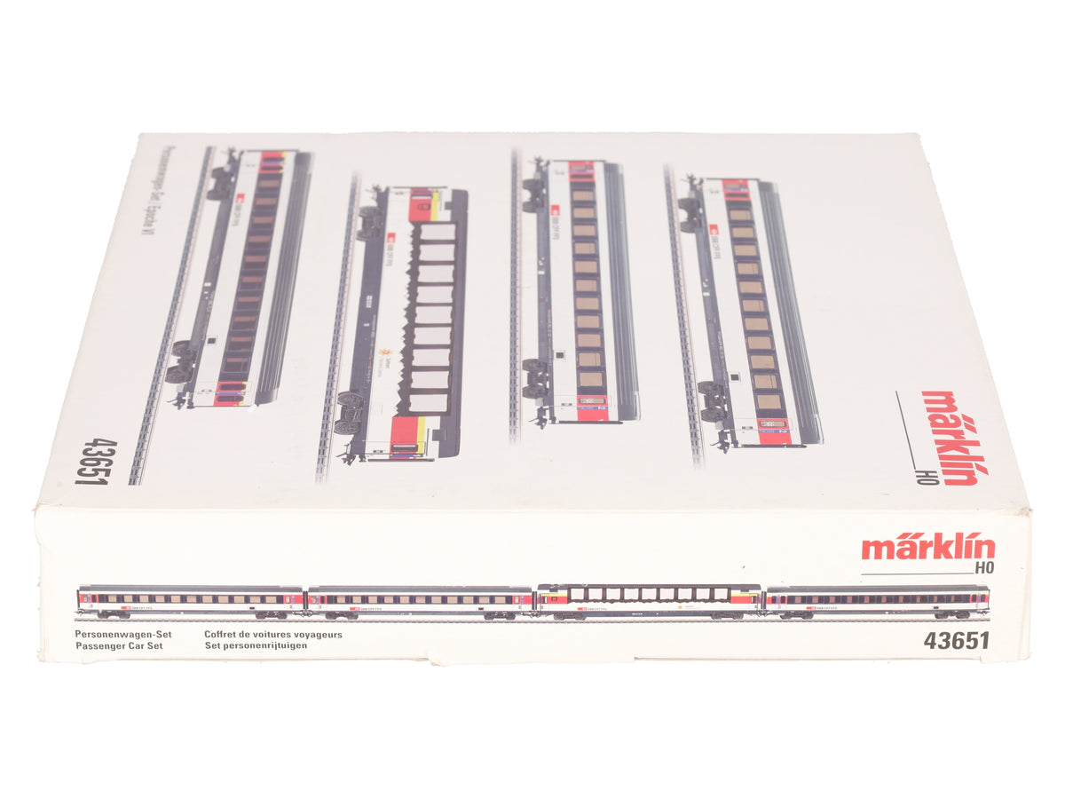 Marklin 43651 HO Swiss Federal Railways Type EW IV Passenger Cars (Set of 4) LN/Box