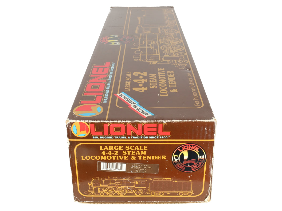 Lionel 8-85103 G Scale AT&SF 4-4-2 Steam Locomotive & Tender EX/Box
