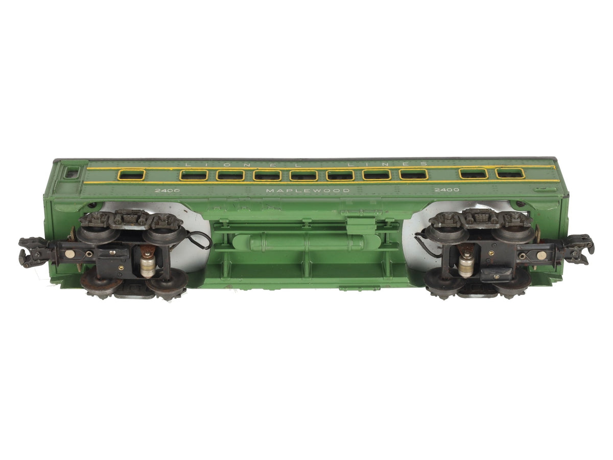 Lionel 2400 Vintage O Lionel Lines Green/Gray Maplewood Lighted Pullman Car VG