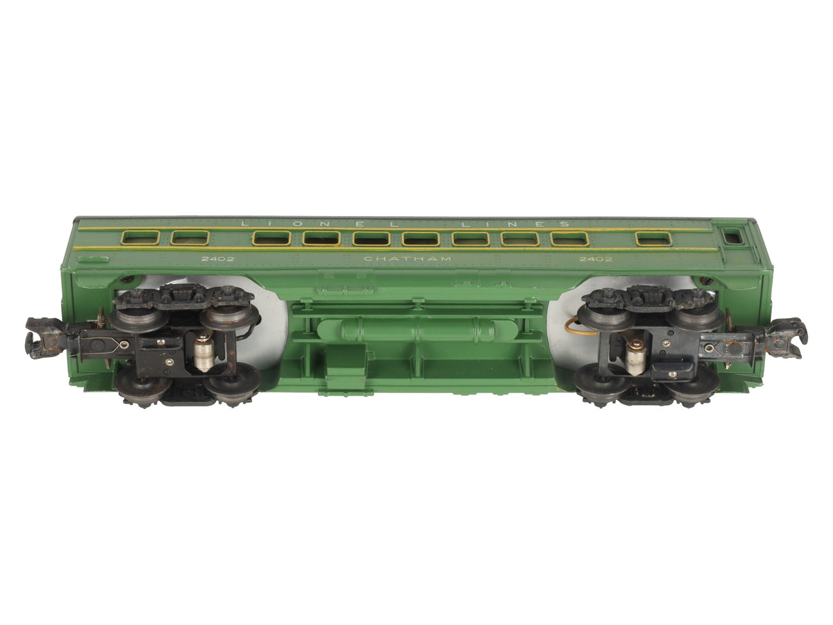 Lionel 2402 Vintage O Gauge Postwar Lionel Lines Green/Gray Chatham Pullman Car VG