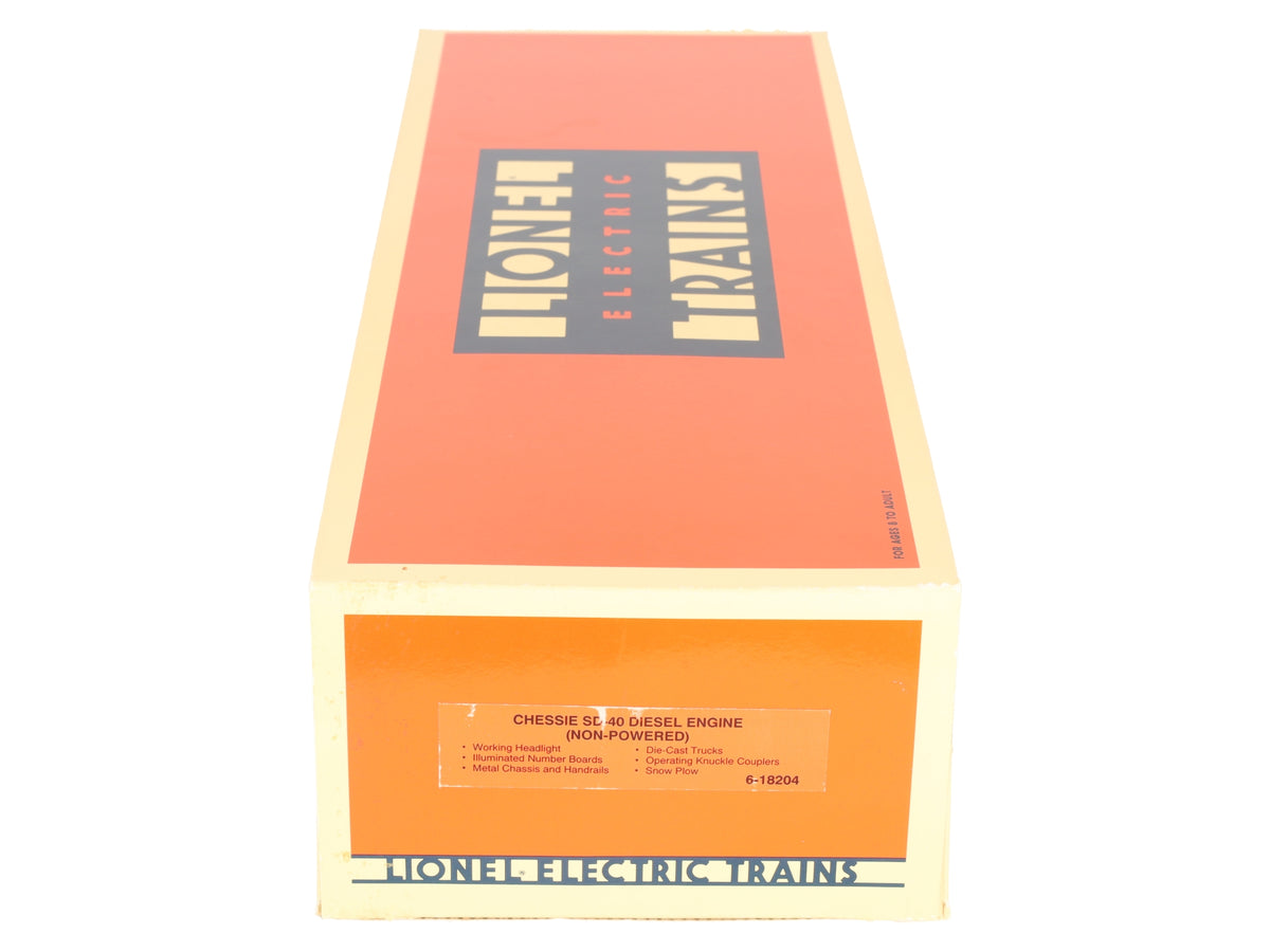 Lionel 6-18204 O Gauge Chessie System SD40 Non-Powered Diesel Locomotive #8204 EX/Box