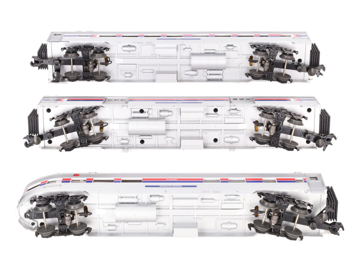 MTH 30-67546 O Gauge Amtrak 60' Streamlined Passenger Car Set- 3 Cars EX
