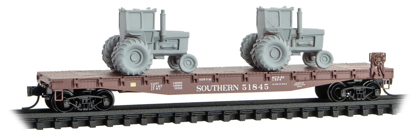 Micro-Trains 04500580 N Southern 50' Flatcar with Tractor Load Kit #51845