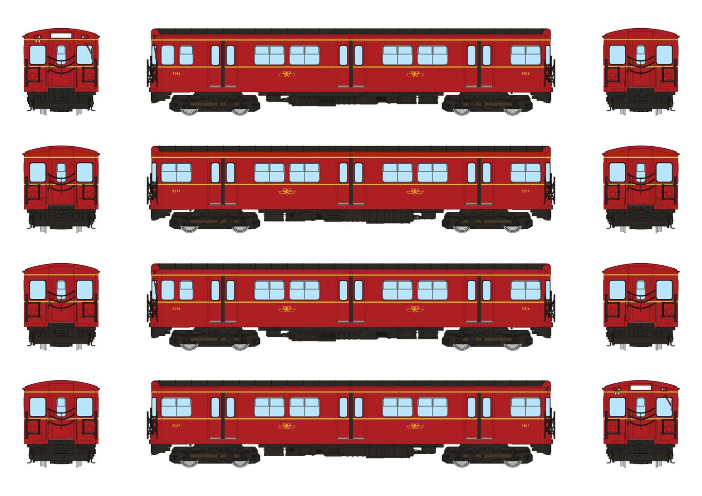 Rapido Trains 206501 HO TTC G-Class Subway A-B-B-A Rail Transit Car DC/DCC/Sound
