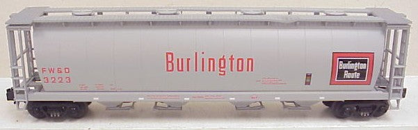 MTH 20-97410 O Gauge Burlington 4-Bay Cylindrical Hopper #3223 LN/Box