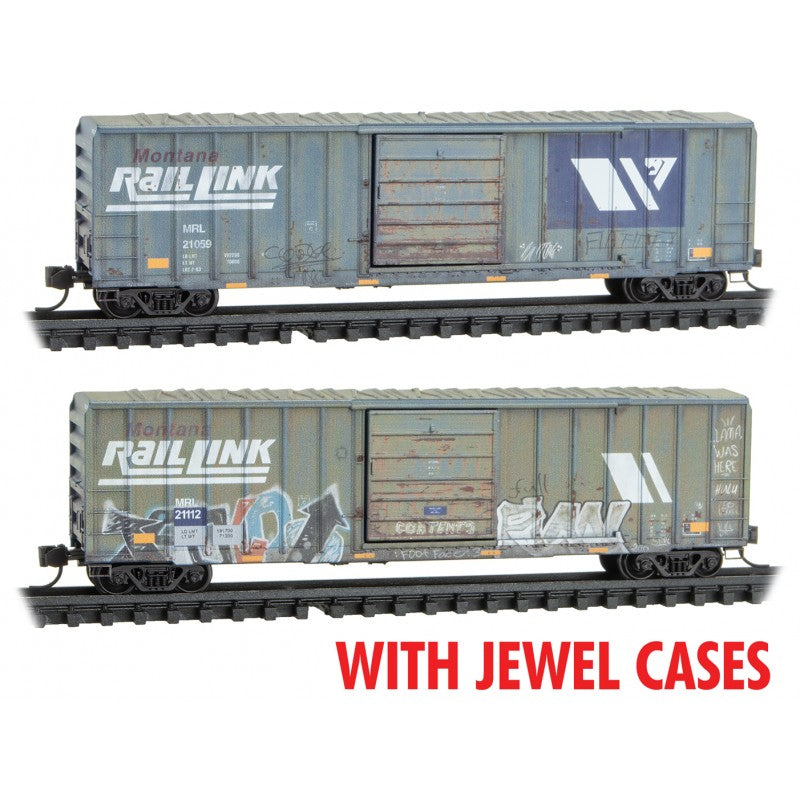Micro-Trains 98305032 N MRL Weathered Boxcar with Jewel Case (Set of 2)