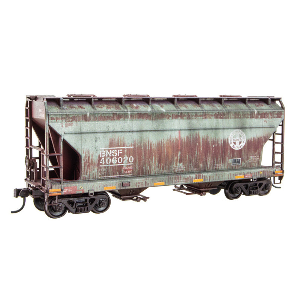 Micro-Trains 220010007 HO BNSF Weathered 2-Bay Covered Hopper Kit