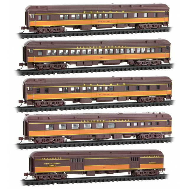 Micro-Trains 99301791 N Illinois Central Heavyweight Passenger Car (Set of 5)
