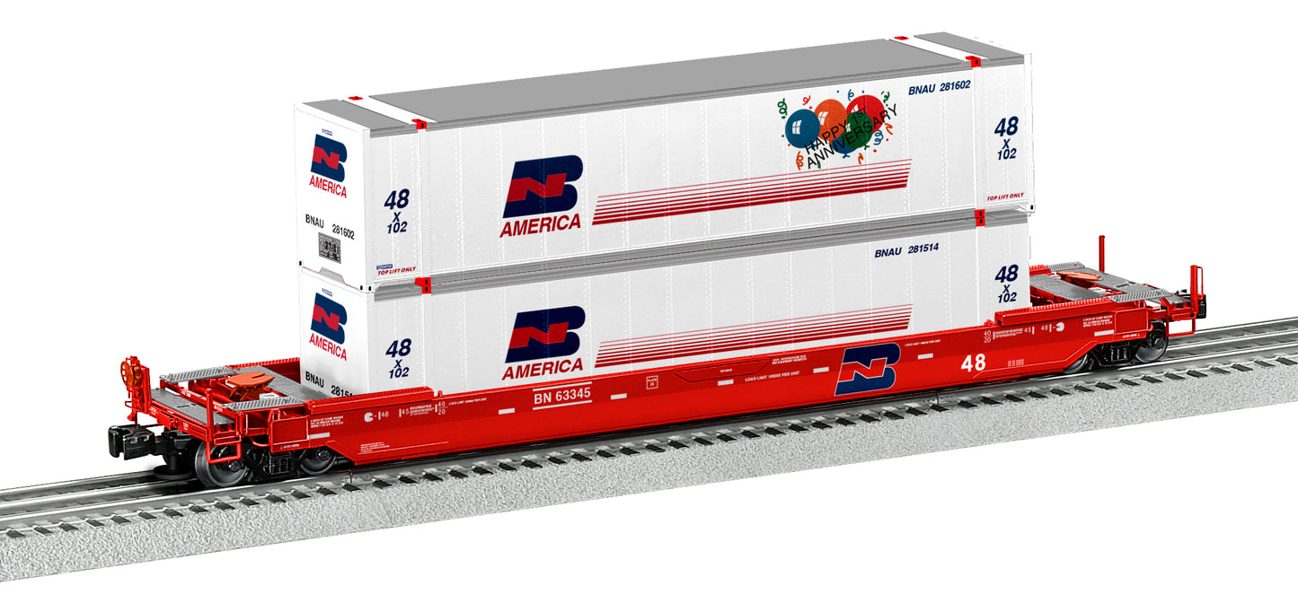 Lionel 2226571 O Burlington Northern Husky Stack Car #63345