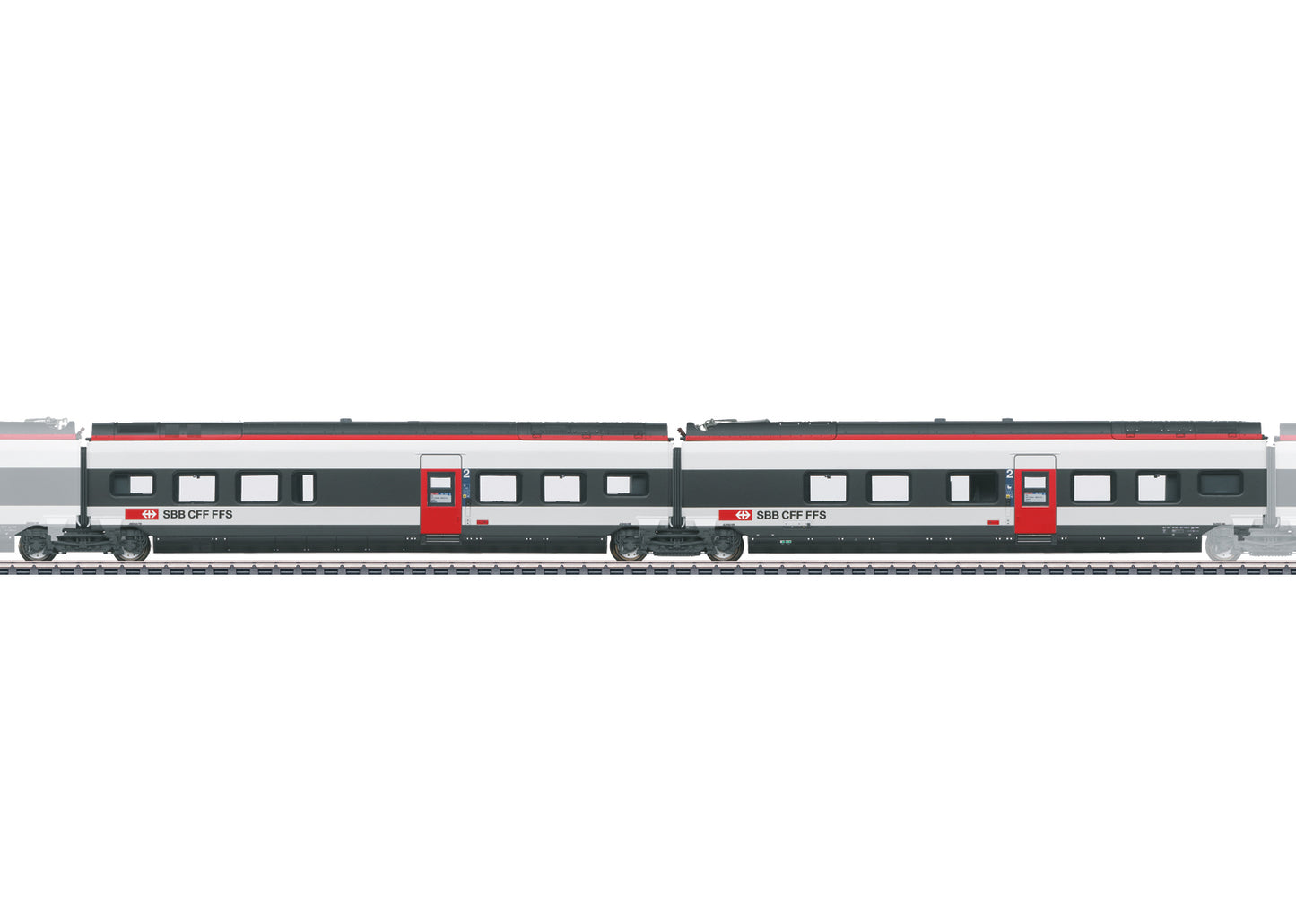Marklin 43461 HO SBB RABe 501 Giruno Passenger Car Add-On #1 (Set of 2)