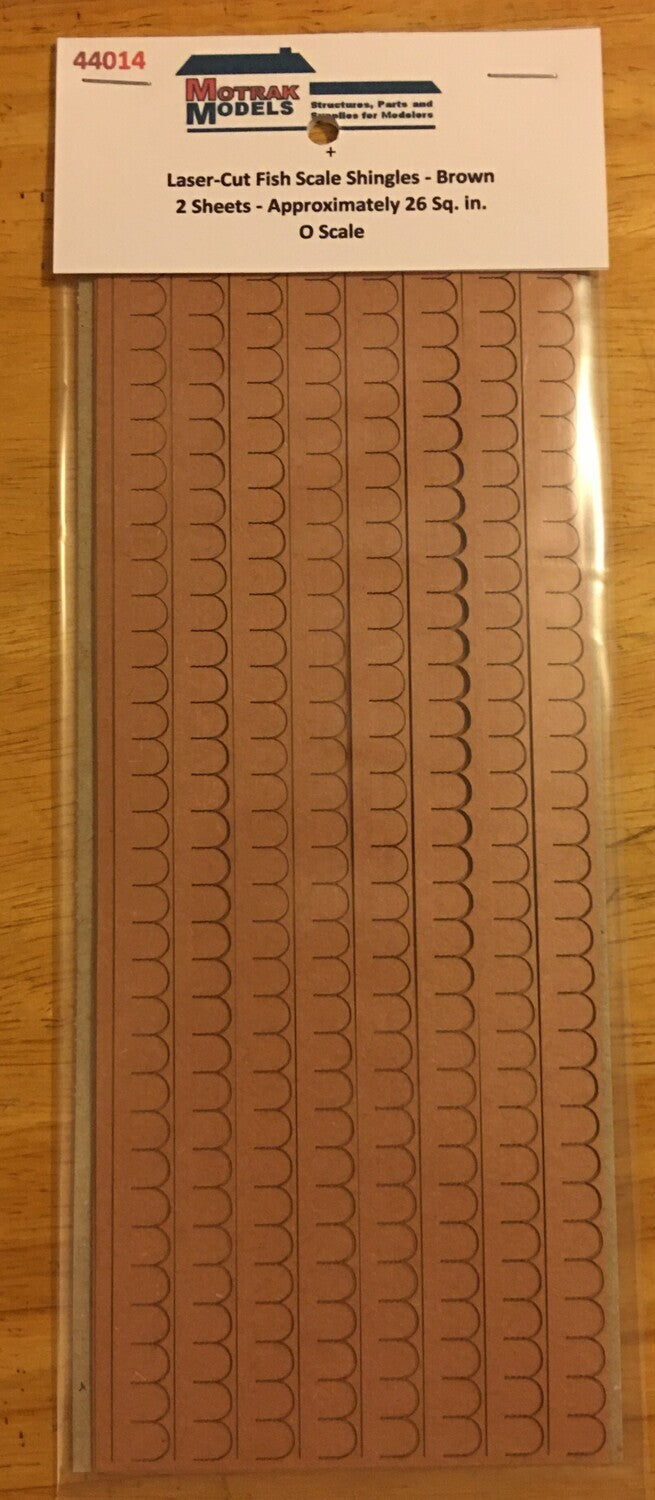 Motrak Models 44014 O Laser Cut Fish Shingles - Brown (Pack of 2)