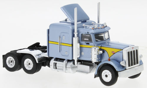 Brekina Automodelle 85711 HO Blue/Yellow 1973 Peterbilt 359 Sleeper-Cab Tractor