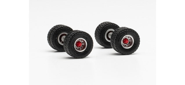 Herpa 876086 HO Trailer Tires 2-Axle 12mm Steel Rim Wheel