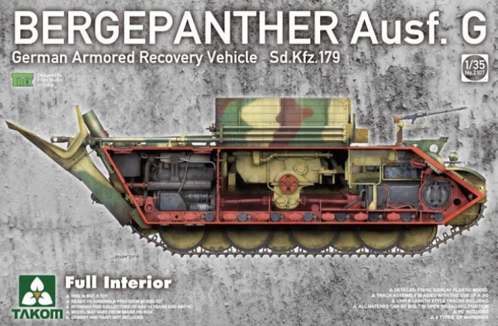 Takom 2107 1:35 Bergepanther Ausf. G German Armored Recovery Vehicle Kit