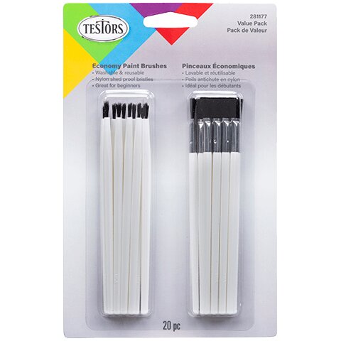 Testors 281177 Economy Brushes (Pack of 20)
