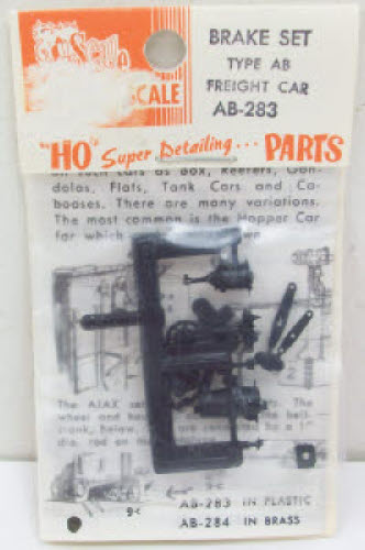 Cal Scale 190-283 HO Scale Black AB Brake System Plastic Freight Car Set
