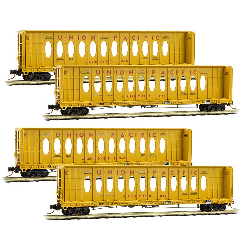 Micro-Trains 99300149 N UP Centerbeam Opera Window Flatcar (Set of 4)
