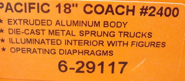 Lionel 6-29115 O Gauge Southern Pacific 4-Car Aluminum Passenger Set LN/Box