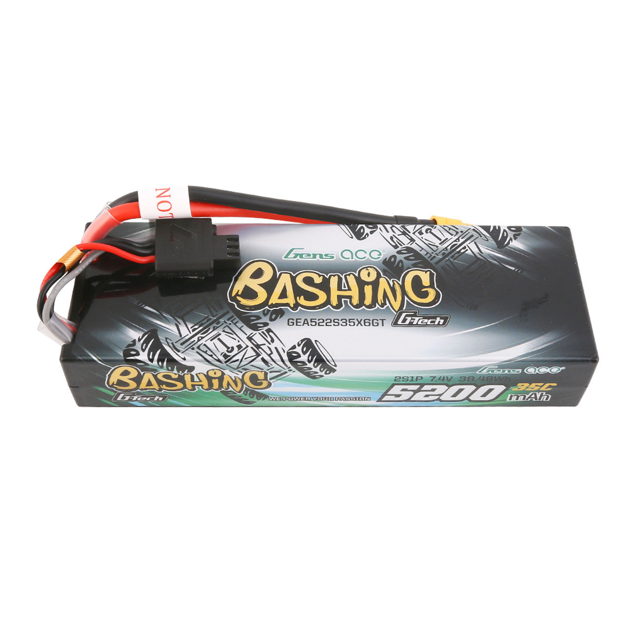 Gens Ace GEA522S35X6GT 5200mAh 7.4V 2S1P 35C Car Lipo Battery Pack Hardcase 24#