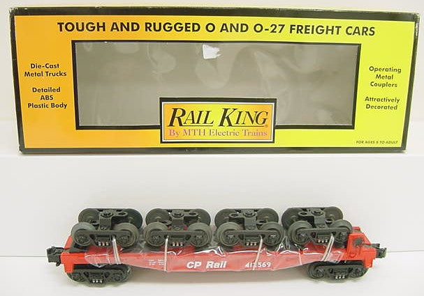 MTH 30-7009D CP Rail Flatcar w/4 Trucks LN/Box