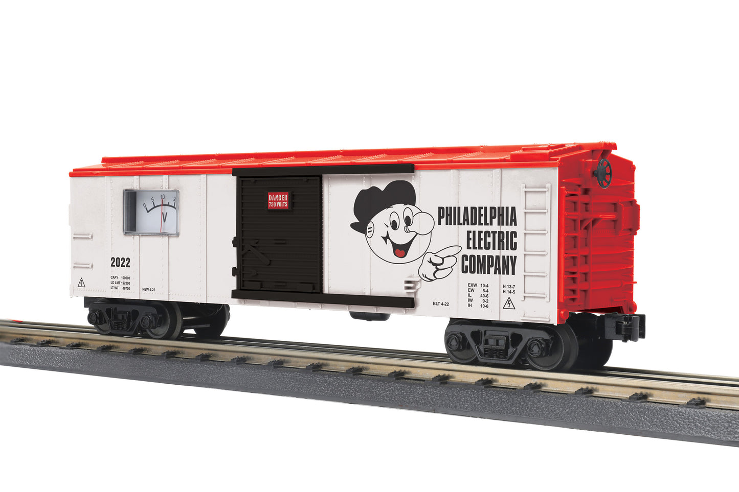 MTH 30-71125 O Philadelphia Electric Company RailKing Boxcar w/Power Meter #2022 LN/Box