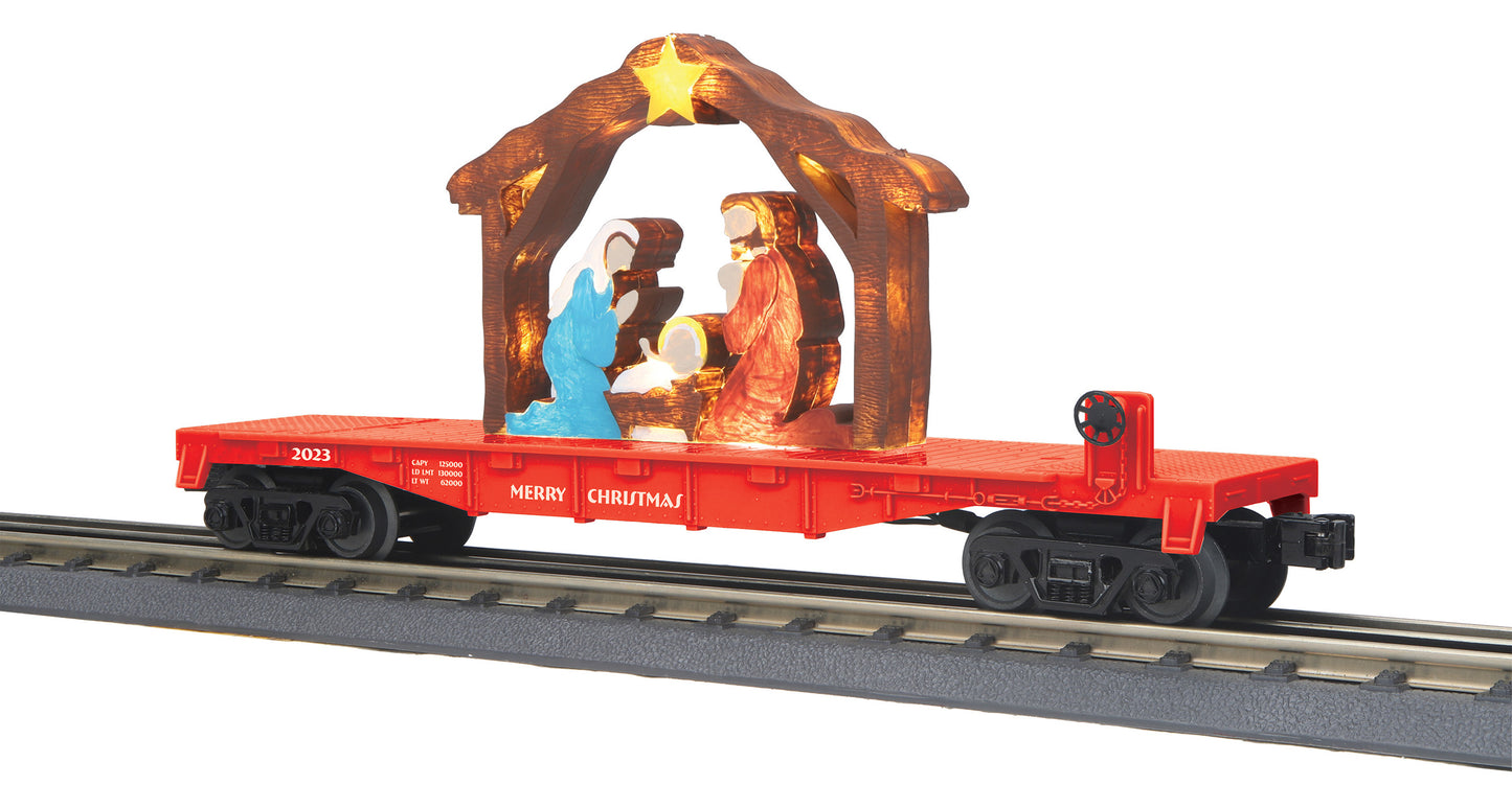 MTH 30-76868 O Christmas Flatcar with Lighted Nativity Scene #2023