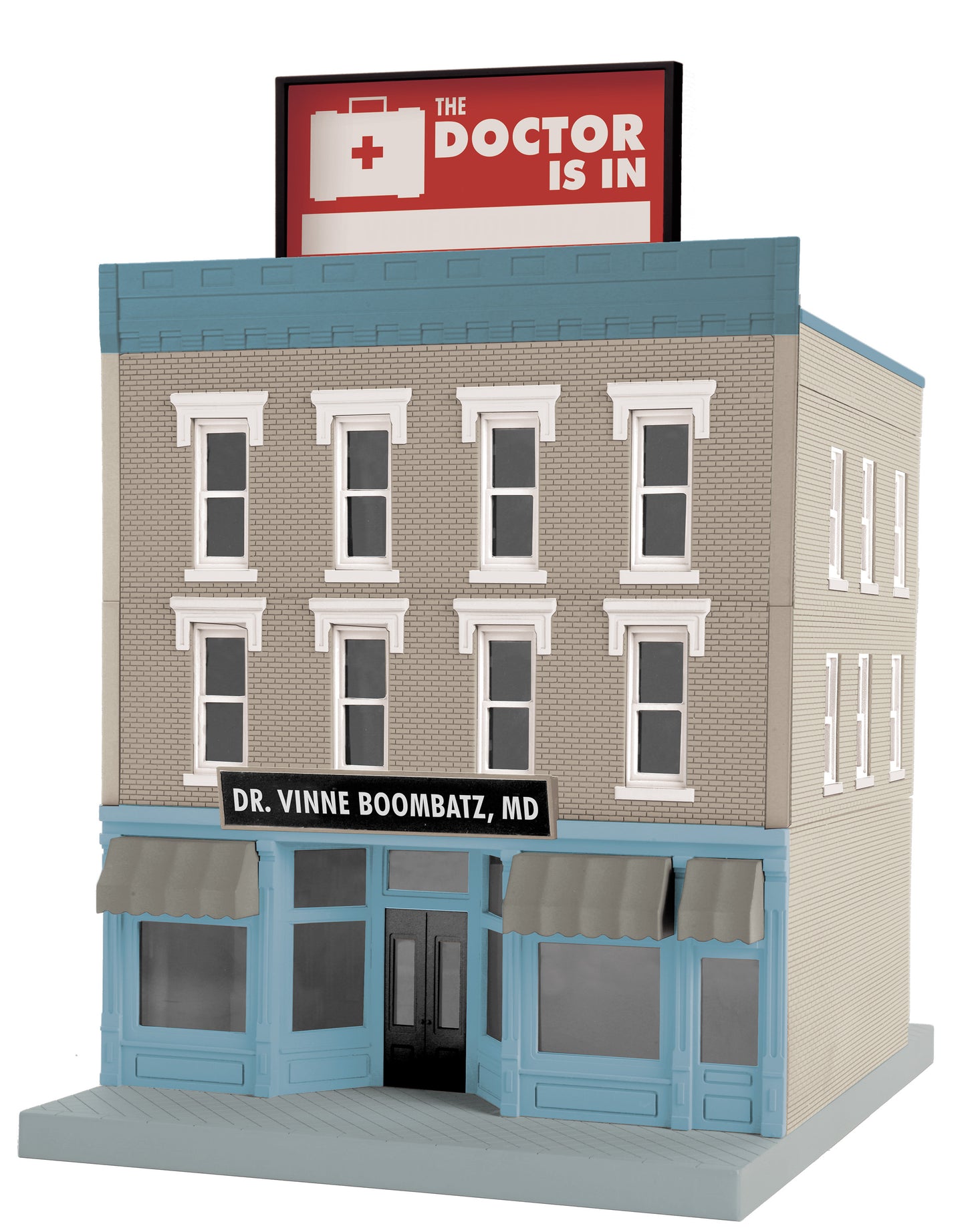 MTH 30-90660 O Dr. Vinnie Boombatz, MD RailKing 3-Story City Building 1
