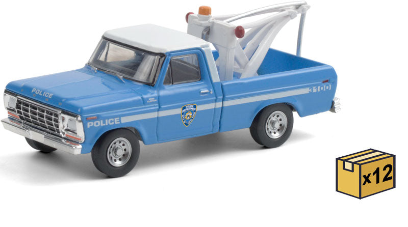 Greenlight Collectibles 30224-CASE 1:64 NYPD - 1979 Ford F-250 Truck (Set of 12)