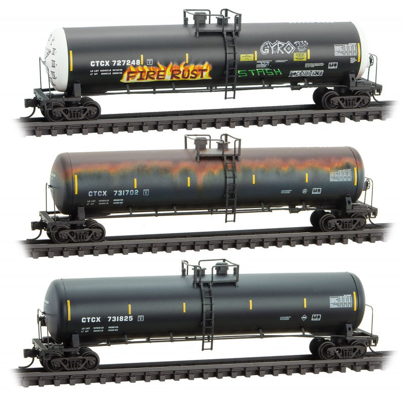 Micro-Trains 99305770 N CTCX Weathered 56' General Service Tank Car (Set of 3)