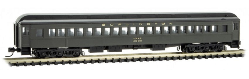 Micro-Trains 16000030 N CB&Q 78' Single-Window Heavyweight Coach #4500 LN/Box