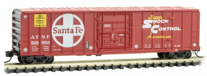 Micro-Trains 02700451 N ATSF 50' Plug Door Rib Side Boxcar #521583 LN/Box