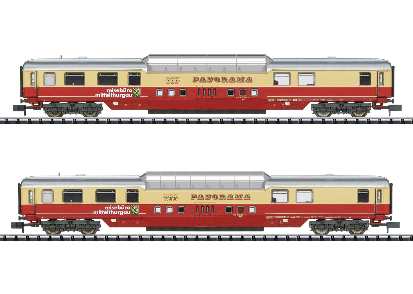 Minitrix 18712 N Mittelthurgau Travel Agency Special TEE Dome Car (Set of 2)