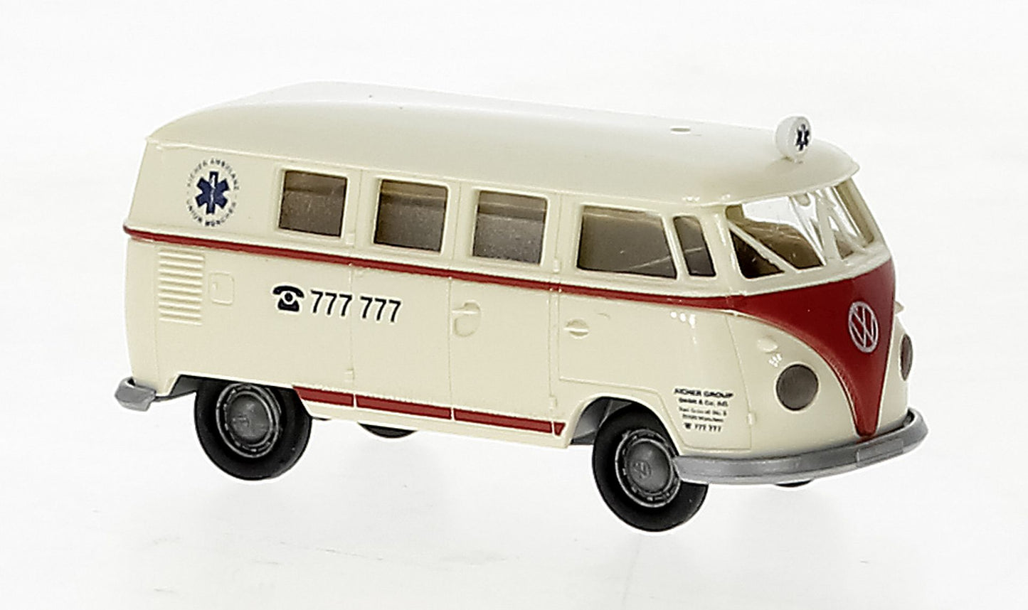 Brekina Automodelle 31619 HO Aicher Ambulance Volkswagen T1b Passenger Van